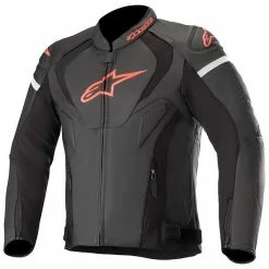 Cheap 😍 Alpinestars Jaws V3 Leather Jacket - Black Red ⌛