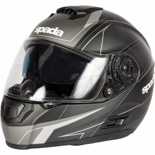 Flash Sale 😀 Spada SP16 Linear Helmet - Black Silver 😀 -Deals getgeared Store fx0739840d main spada sp16 linear helmet black silver 1 8