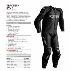 Best Pirce ✨ RST Tractech Evo 4 1PC Leather Suit CE - Black ⌛ -Deals getgeared Store md102355blkd main rst tractech evo 4 1pc leather suit ce black 6
