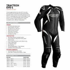 Cheap 👏 RST Tractech Evo 4 1PC Leather Suit CE - Black White 👏 -Deals getgeared Store md102355whid main rst tractech evo 4 1pc leather suit ce black white 5