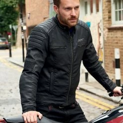 Top 10 🎉 RST Brixton Wax Textile Jacket CE WP - Black 😍 -Deals getgeared Store md102975blkd main rst brixton wax textile jacket ce wp black 5