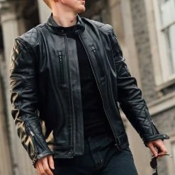 Best Pirce 🌟 Merlin Cambrian Leather Jacket - Black ⭐ -Deals getgeared Store merlin cambrian leather jacket black mempl056blkd 5