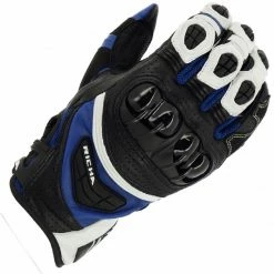 Outlet 😉 Richa Stealth Gloves - Black White Blue ⭐