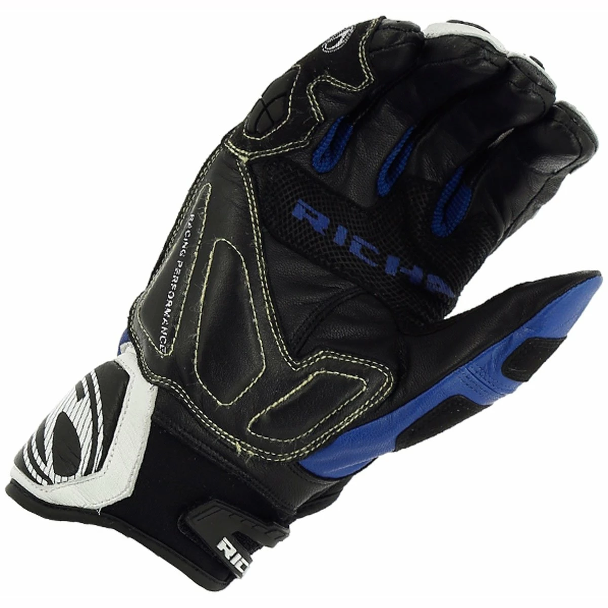 Outlet π Richa Stealth Gloves - Black White Blue β 4 Outlet π Richa Stealth Gloves - Black White Blue β - Image 2