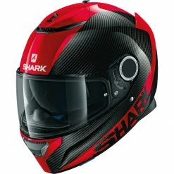 Outlet 🎉 Shark Spartan Helmet Carbon Skin - Black Red 😉