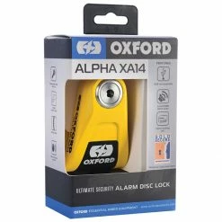Cheapest 😉 Oxford Alpha XA14 Alarm Disc Lock - Yellow ⌛ -Deals getgeared Store oxford alpha xa14 alarm disc lock yellow olk217 4