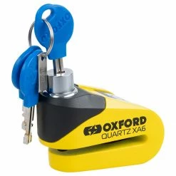 Brand new 💯 Oxford Quartz XA6 Alarm Disc Lock - Yellow 🧨 -Deals getgeared Store oxford quartz xa6 alarm disc lock yellow olk215 3