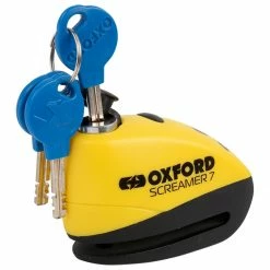 Best Sale 👏 Oxford Screamer 7 Alarm Disc Lock - Yellow 🔔 -Deals getgeared Store oxford screamer 7 alarm disc lock yellow olk290 3