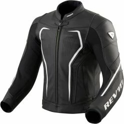 Outlet 😍 Rev It! Vertex GT Leather Jacket - Black White 👍