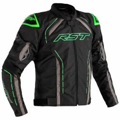 Deals 😍 RST S-1 Textile Jacket CE WP - Black Grey Green 😉