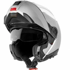Promo 🔔 Schuberth C5 Flip Helmet Gloss - Silver 🧨 -Deals getgeared Store schuberth c5 flip helmet gloss silver ta910c5gsd 3