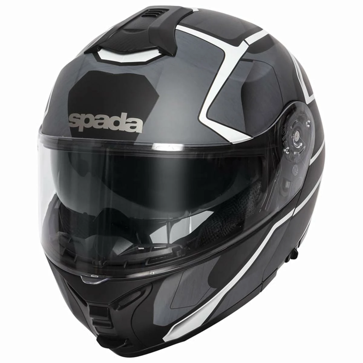 Brand new π Spada Orion Slate Flip Front Helmet - Matt Black White Silver π 3 Brand new π Spada Orion Slate Flip Front Helmet - Matt Black White Silver π