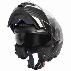 Budget 👍 Spada Orion Whip Flip Front Helmet - Matt Black Silver ⌛ -Deals getgeared Store spada orion whip flip front helmet matt black silver fx0762855d 2